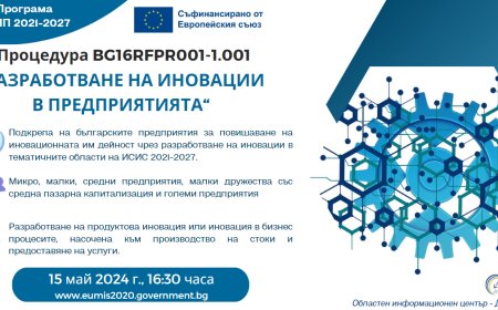 Стартира прием на проектни предложения за иновации в предприятията