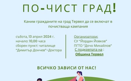 Обявяват дните от 13 до 20 април за почистване на Тервел
