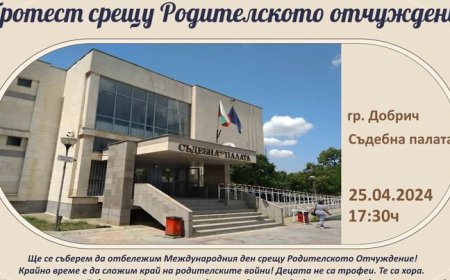 Протест срещу родителското отчуждение ще се проведе в Добрич