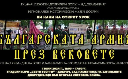 Реконструктори с урок на открито „Българската армия през вековете”