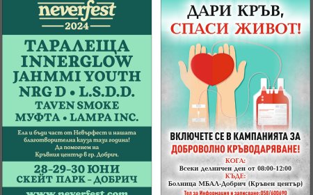 МБАЛ – Добрич благодари на организаторите на фестивала NEVERFEST за подпомагането на Кръвния център