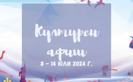 Културен афиш за периода 8 – 14 юли 2024 година