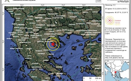 Земетресение с магнитуд 5.5 разтърси района на Халкидики, Гърция