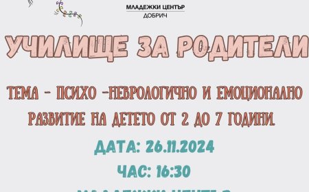 Шест обучения за умения и отговорно родителство в Младежки център - Добрич