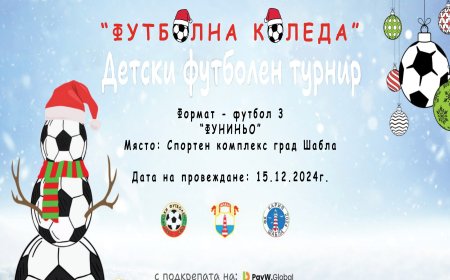 Община Шабла организира детски футболен турнир „Футболна Коледа"