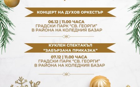 Концерт и куклен спектакъл на 6 и 7 декември в Градски парк „Св. Георги“