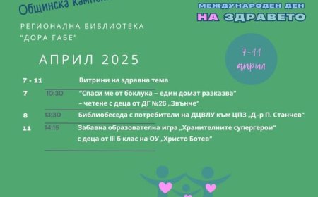 Библиотеката в Добрич се включва в общинската кампания „Бъди здрав”