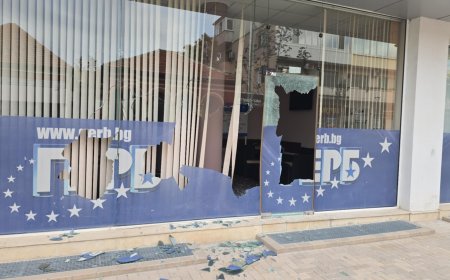 Задържаха 43-годишен мъж, начупил витрините на партийния офис на ГЕРБ в Добрич