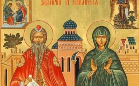 На 5 септември православната църква почита Св. пророк Захарий и праведна Елисавета