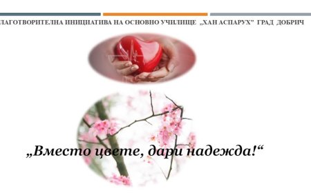 „Вместо цвете, дари надежда!”-благотворителна кампания на  ОУ „Хан Аспарух” в Добрич