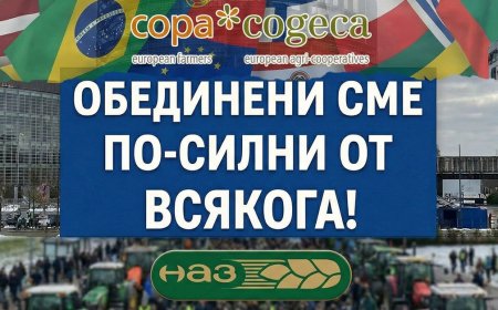 НАЗ се включва в мащабния общоевропейски протест на Copa-Cogeca в Страсбург на 20 януари