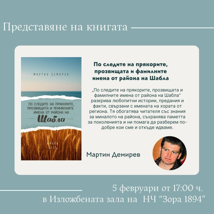 „По следите на прякорите, прозвищата и фамилните имена от района на Шабла“ представят в морския град