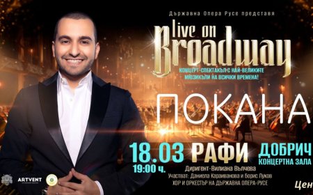На спектакъла  „LIVE ON BROADWAY“ кани Инър Уийл клуб Добрич