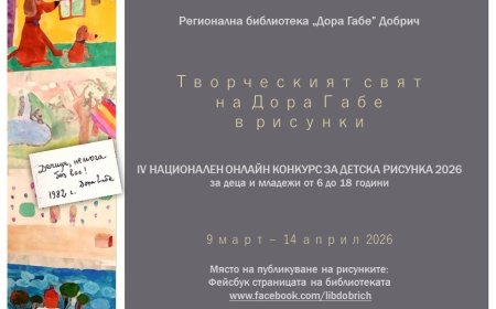 Библиотеката в Добрич с конкурс  „Творческият свят на Дора Габе в рисунки“