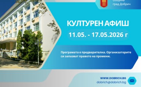 Културен афиш на Добрич за седмицата 11-17 май