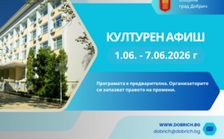 Културен афиш за периода 1  – 7 юни 2026 година