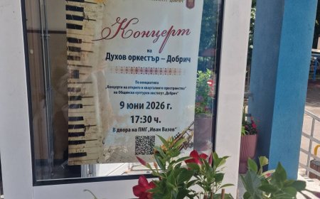 Духов оркестър - Добрич ще представи концерт в ПМГ „Иван Вазов“ на 9 юни