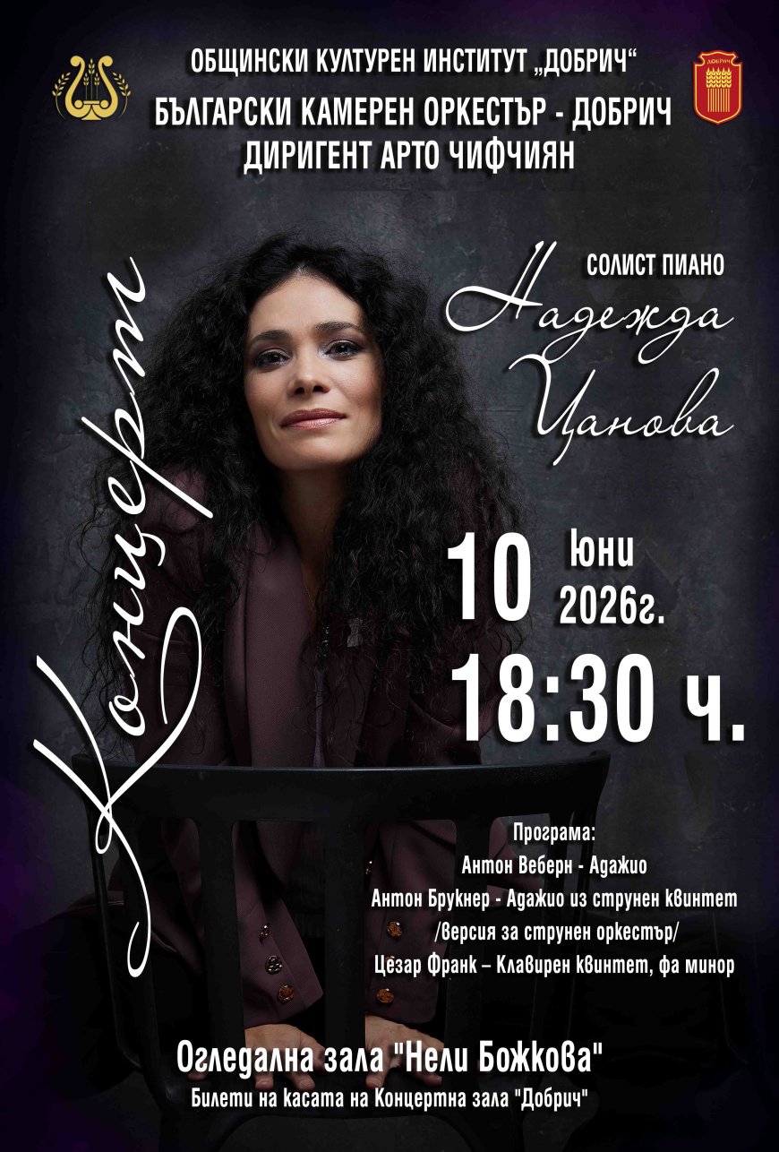 Концерт на БКО-Добрич и пианстката Надежда Цанова в Добрич