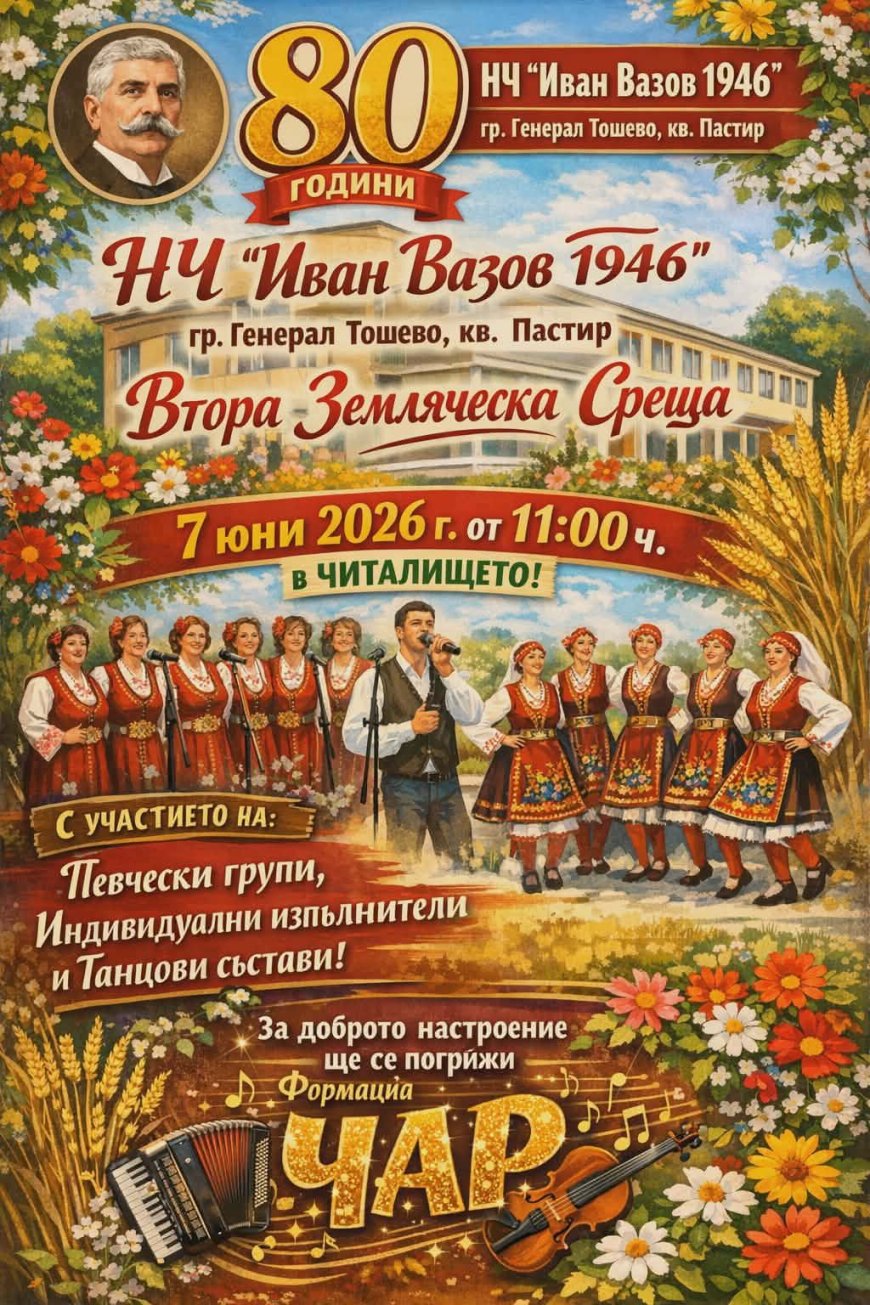 Квартал Пастир в Генерал Тошево събира поколения на земляческа среща и празник за 80 години читалище