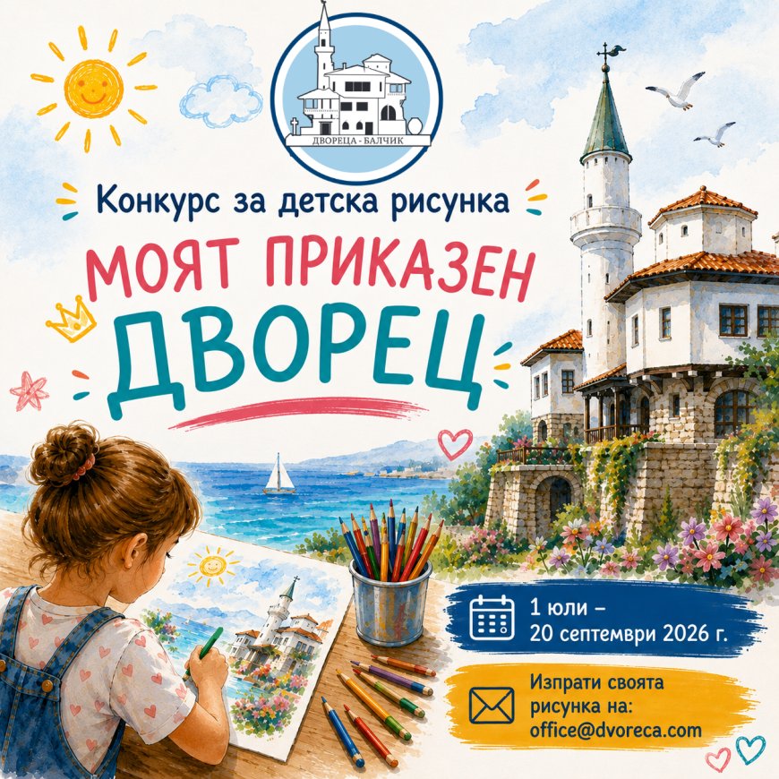 ДКИ КЦ «Двореца» – Балчик обявява конкурс за детска рисунка «Моят приказен Дворец»