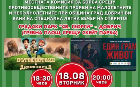 „Кино под звездите“ събира деца и родители в Градския парк в Добрич