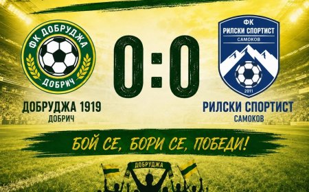 Добруджа и Рилски спортист не излъчиха победител в мач от шестия кръг на Втора лига
