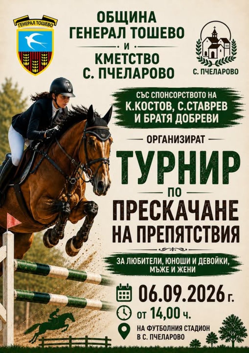 Турнир по прескачане на препятствия ще се проведе в с. Пчеларово