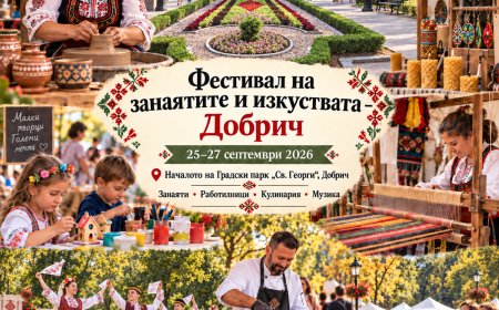 От 25 до 27 септември Добрич ще бъде домакин на осмото издание на „Фестивал на занаятите и изкуствата“