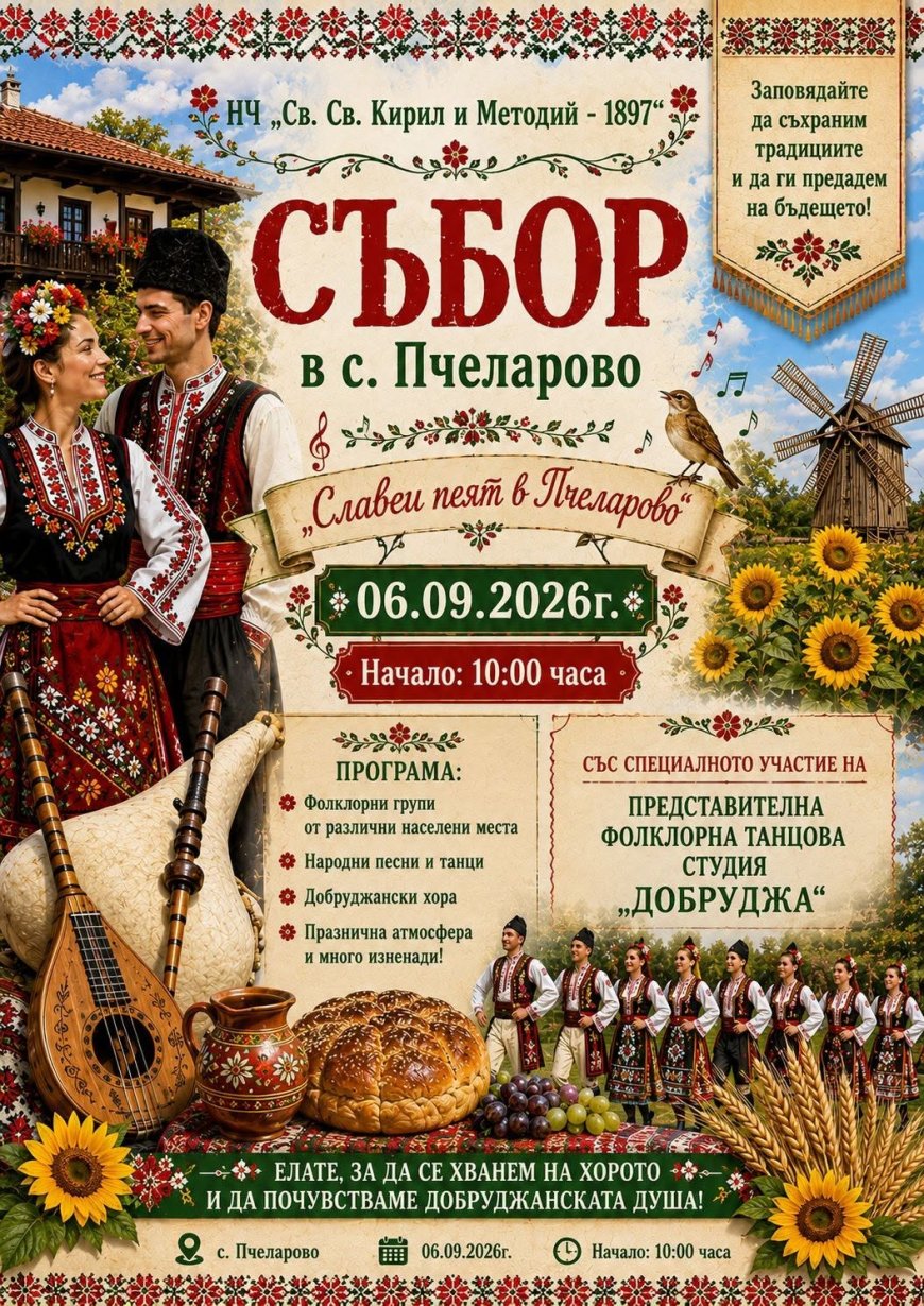 Събор „Славеи пеят в Пчеларово“ събира любители на добруджанския фолклор