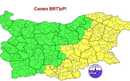 Силен вятър с пориви до 24 м/сек се очаква в област Добрич