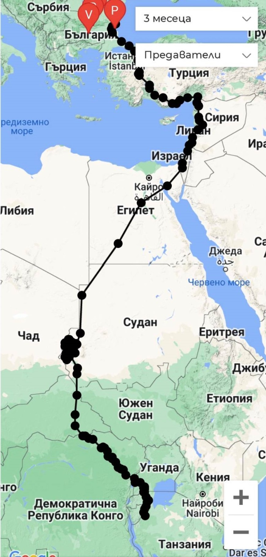 Орлето Илия, на което през август орнитолози от БДЗП поставиха предавател, от няколко дни лети на територията на Танзания