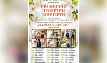 Пролетни концерти в 27 читалища в Добричка ще съберат хората заедно