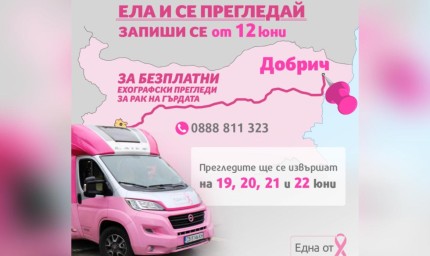 Фондация "Една от 8": Безплатни прегледи за рак на гърдата в Добрич през идната седмица